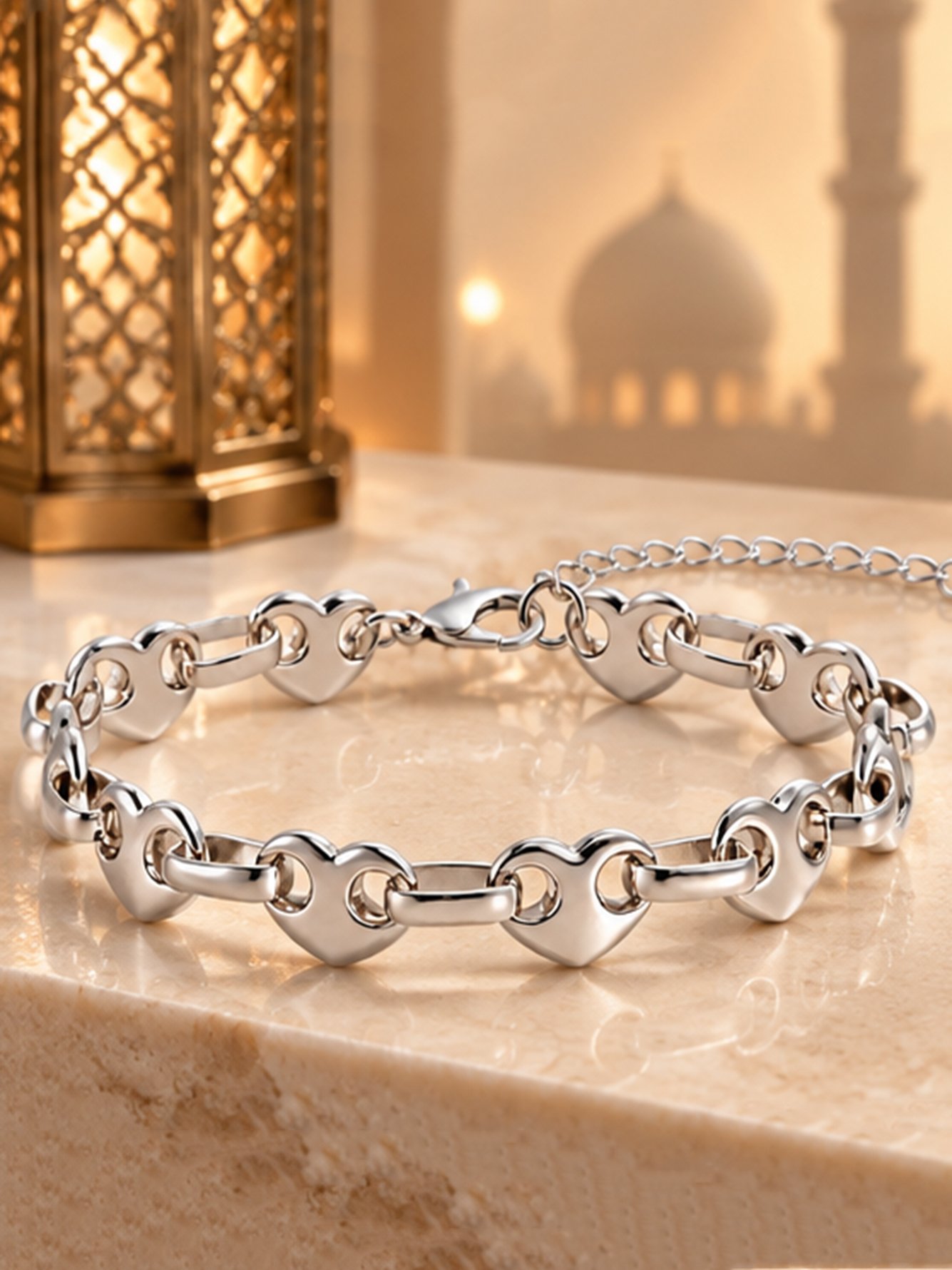 Silver Solid Charm Bracelet