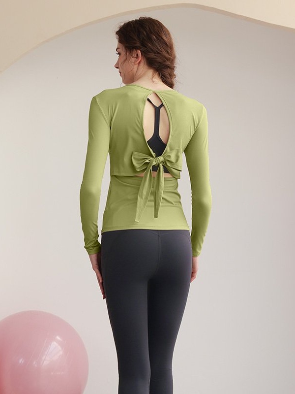 Green Long Sleeve Activewear Top