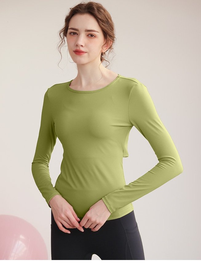 Green Long Sleeve Activewear Top