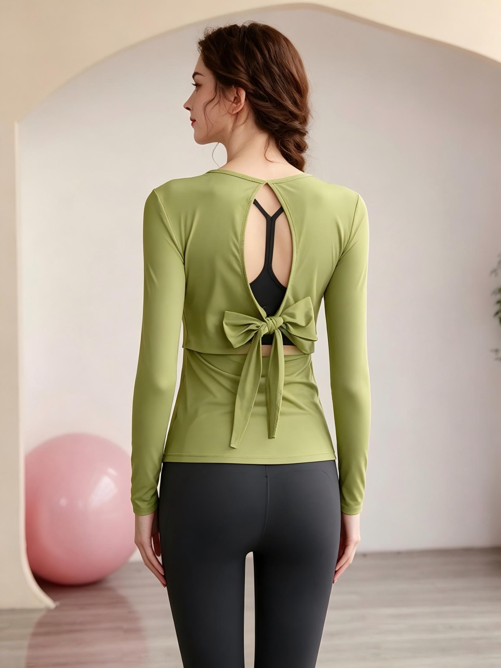 Green Long Sleeve Activewear Top