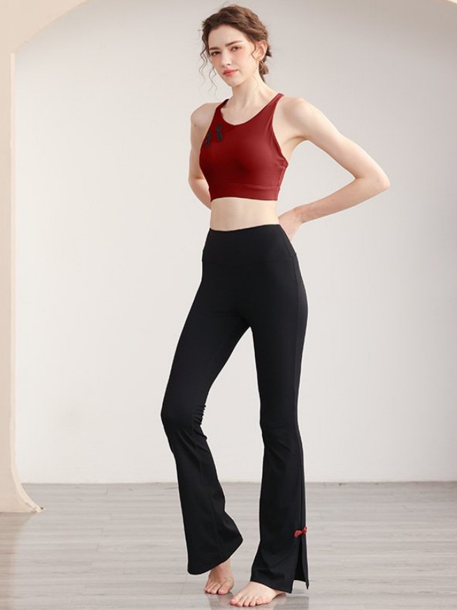 Burgundy Activewear Sports Bra with Knot Detail