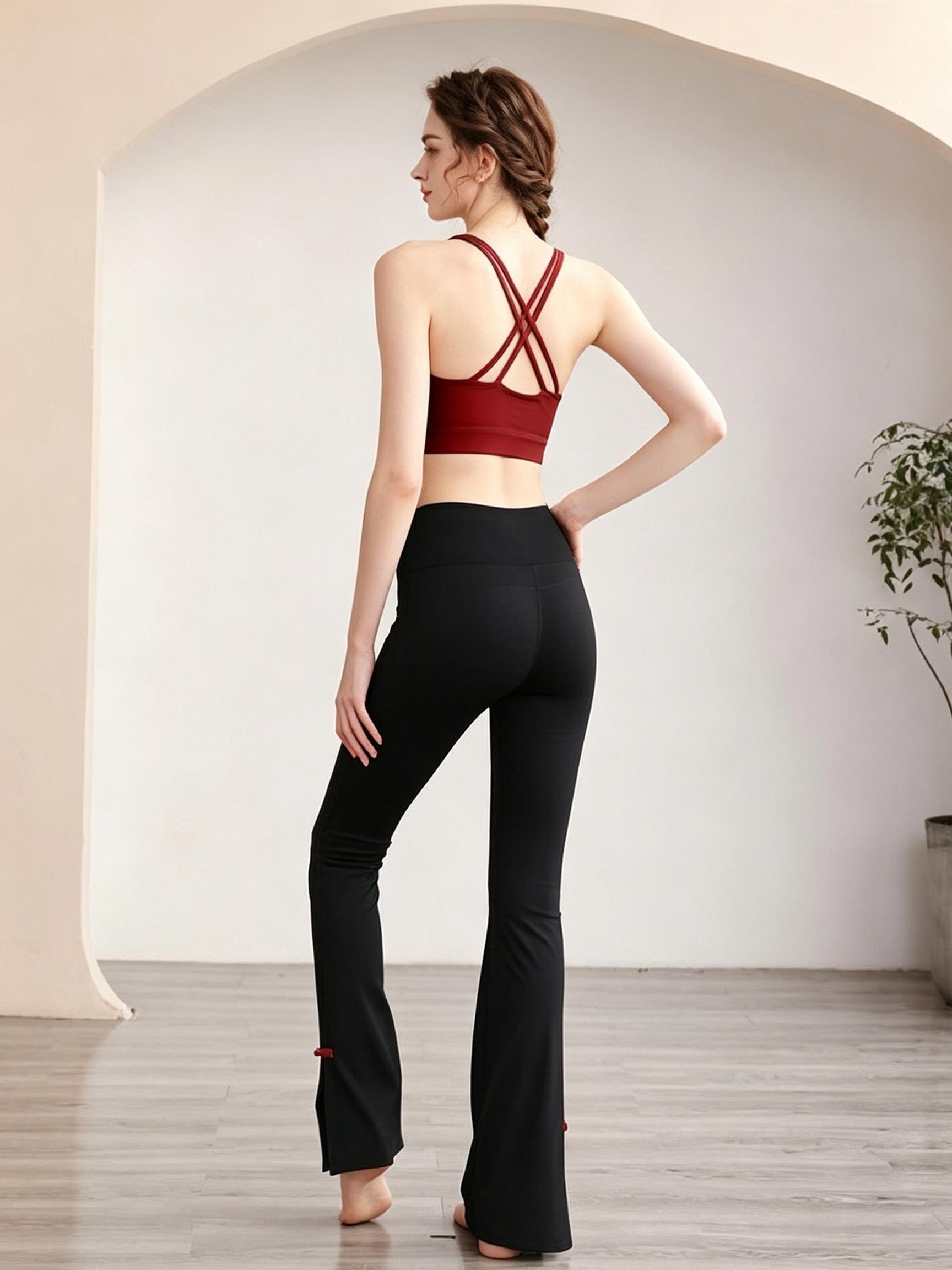 Burgundy Activewear Sports Bra with Knot Detail