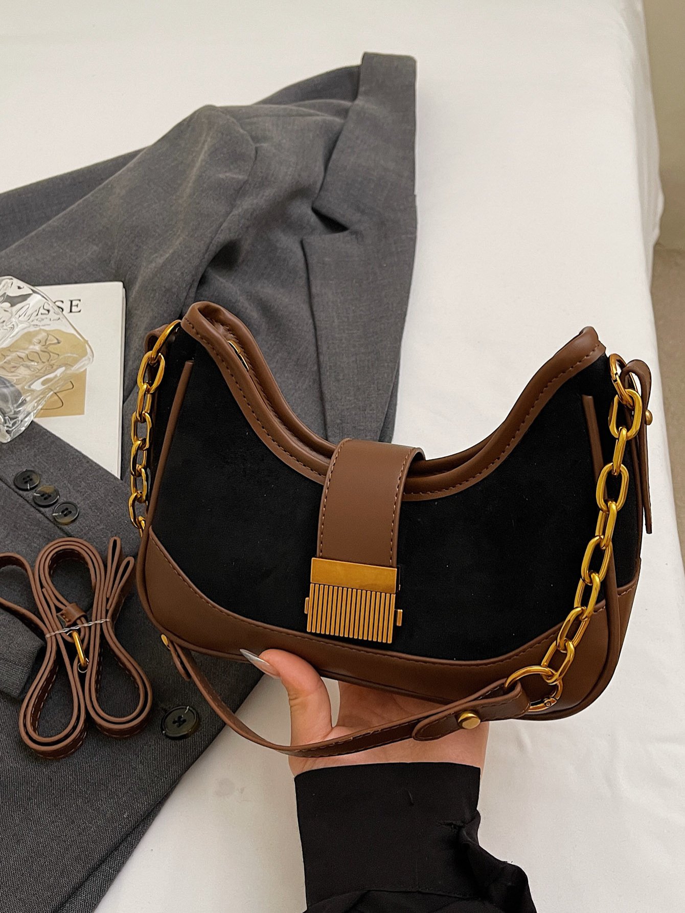 Women’s single-shoulder bag with two straps, crossbody bag