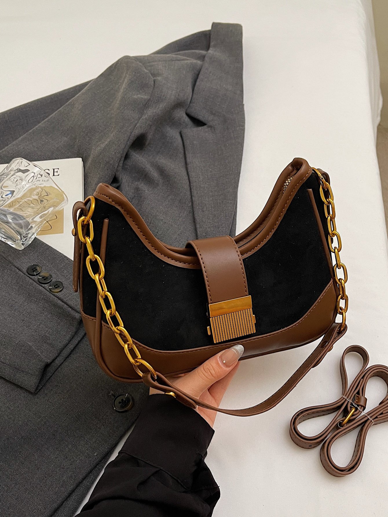 Women’s single-shoulder bag with two straps, crossbody bag