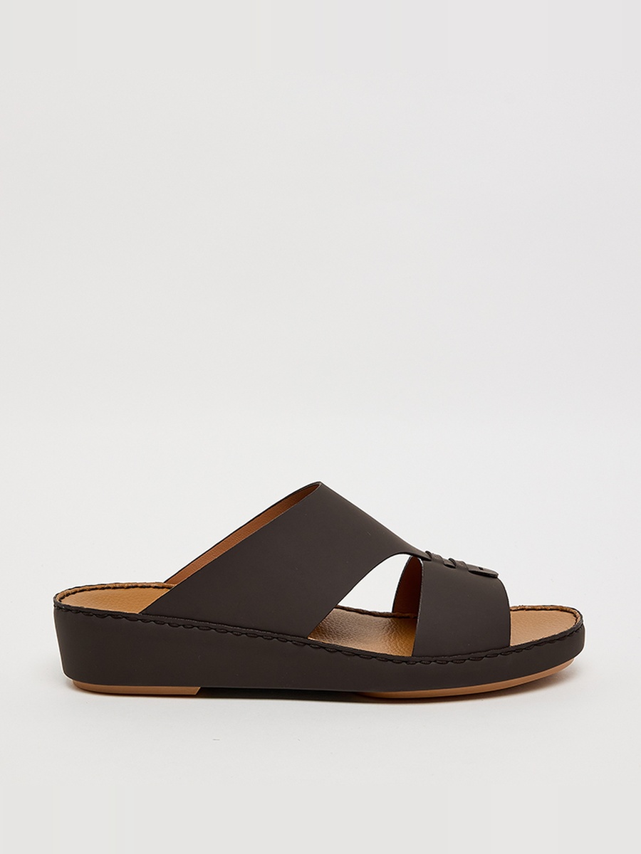 Men Coffee Brown Comfort Slip-On Sandals