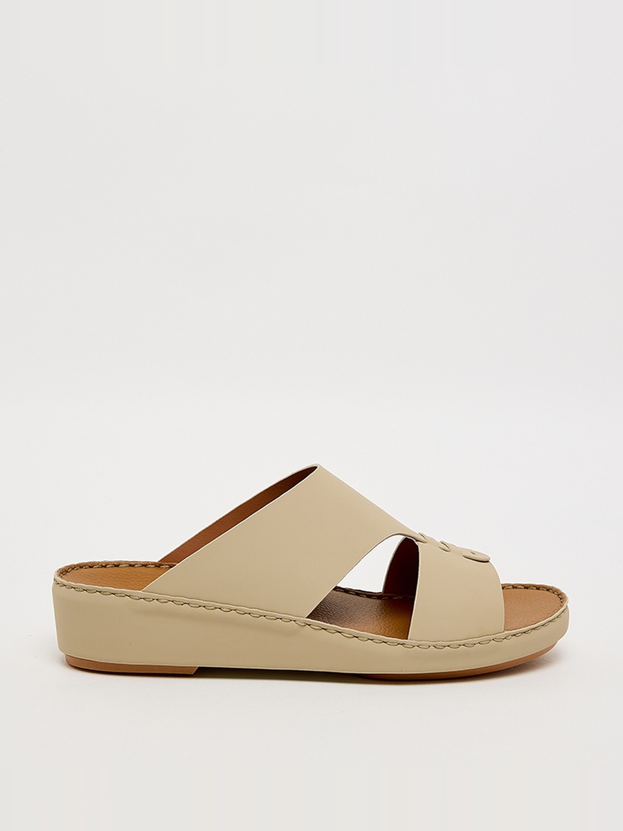 Men Beige Comfort Slip-On Sandals