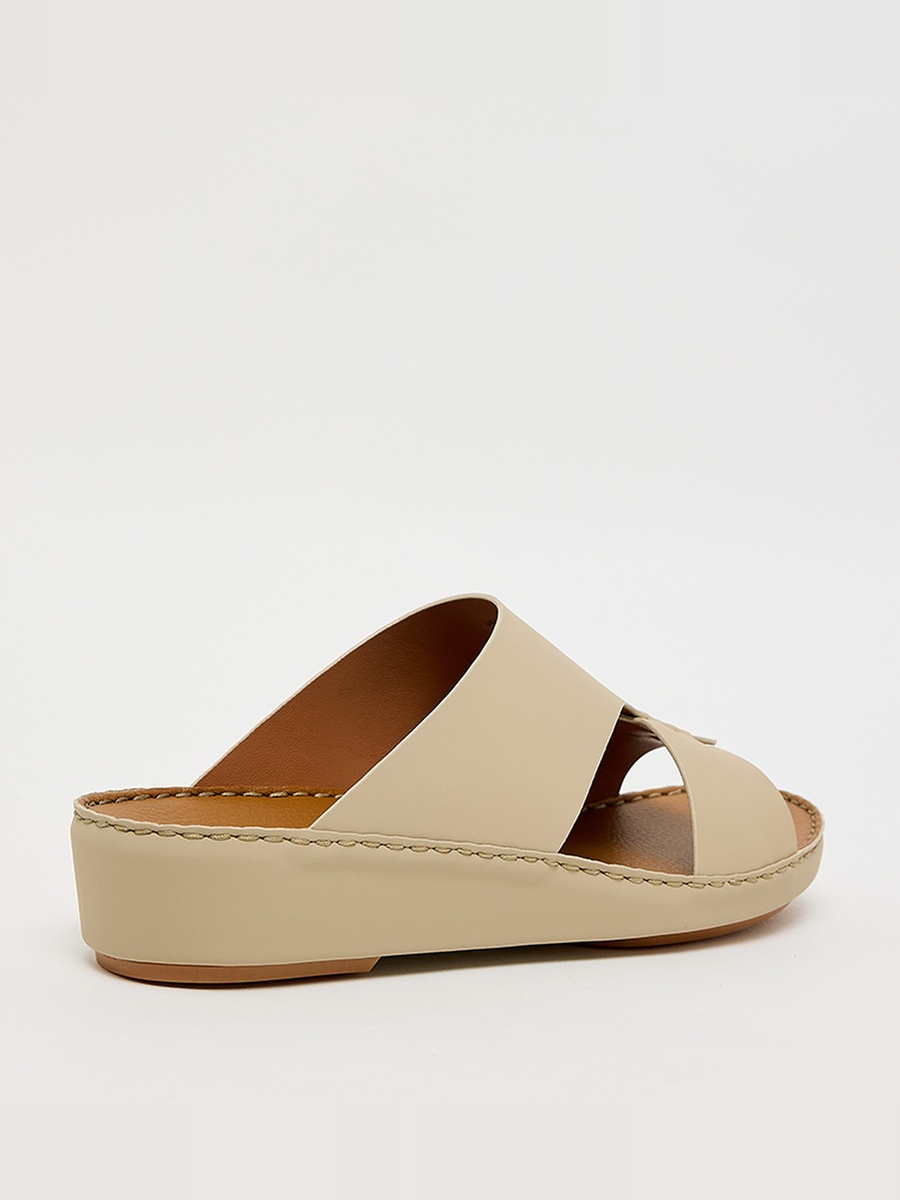 Men Beige Comfort Slip-On Sandals