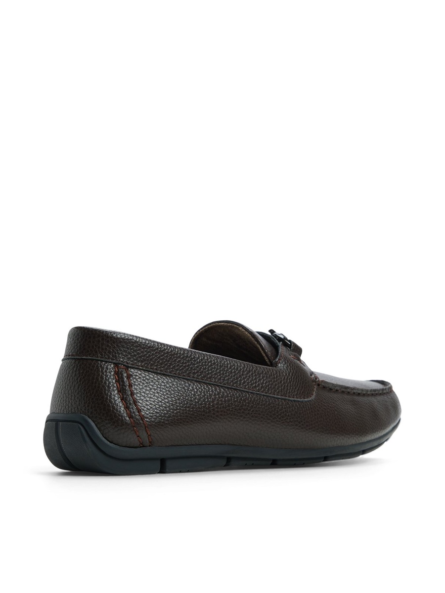 Men Brown Leather Moccasin Loafers