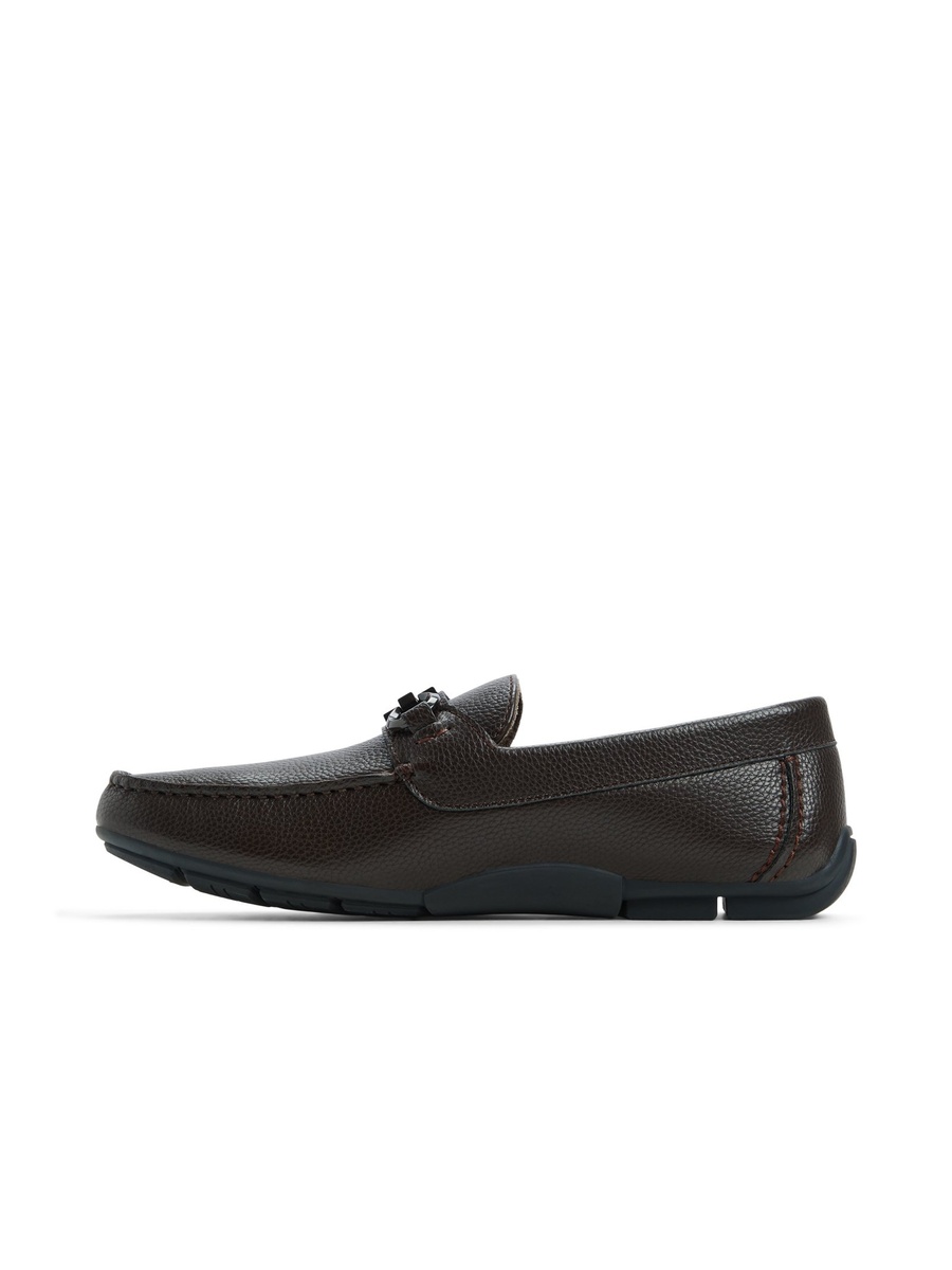 Men Brown Leather Moccasin Loafers
