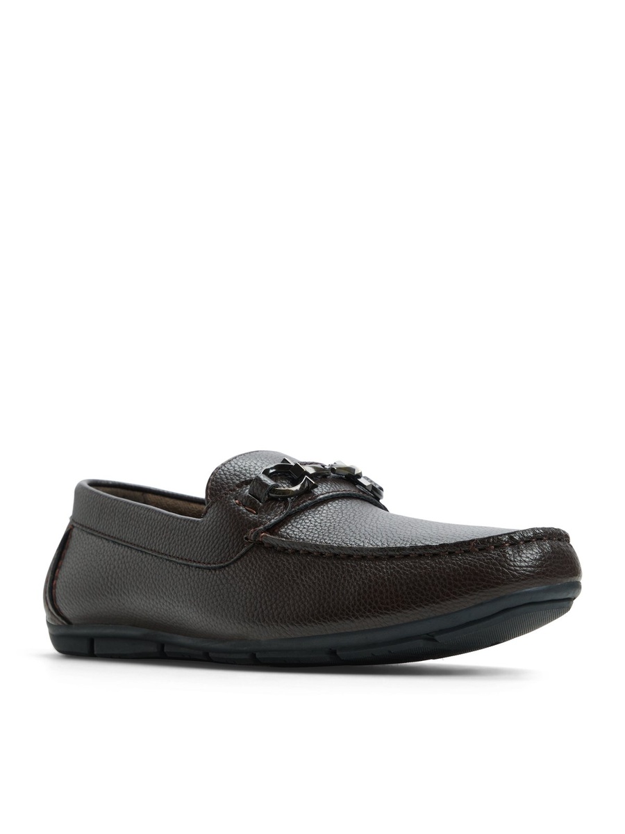 Men Brown Leather Moccasin Loafers