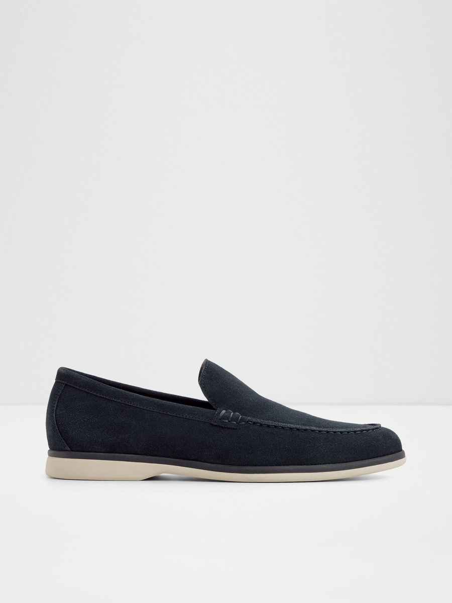 Men Navy Suede Loafers