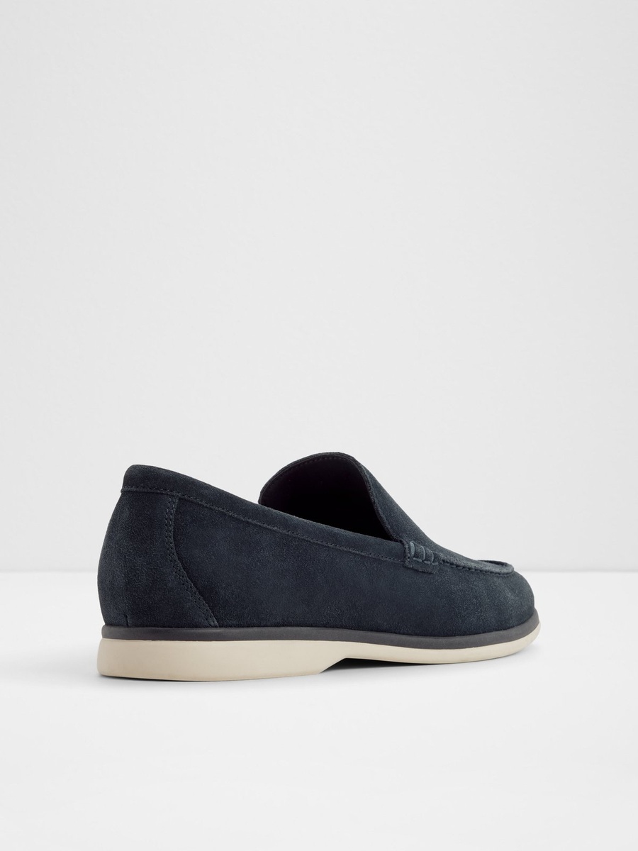 Men Navy Suede Loafers