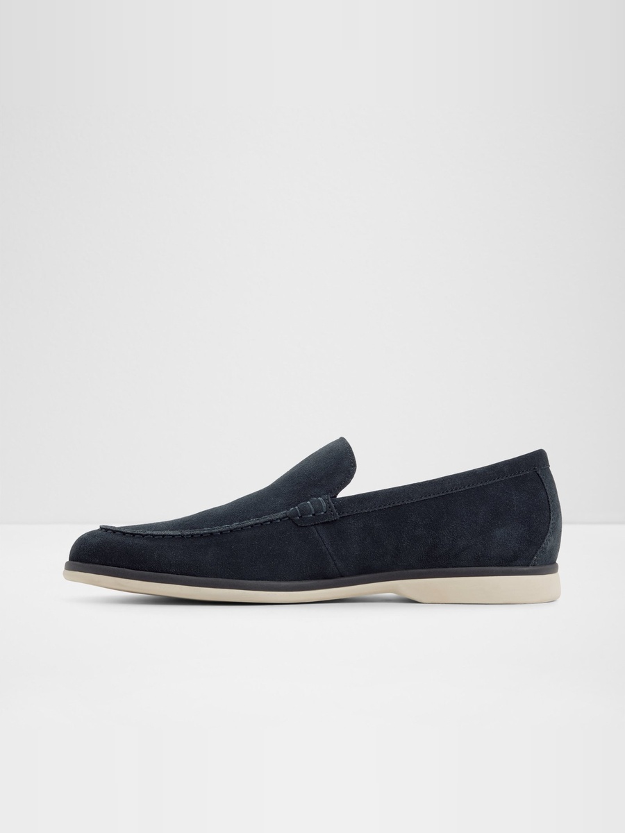 Men Navy Suede Loafers