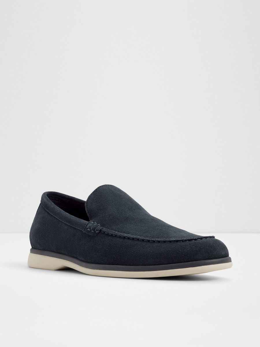 Men Navy Suede Loafers