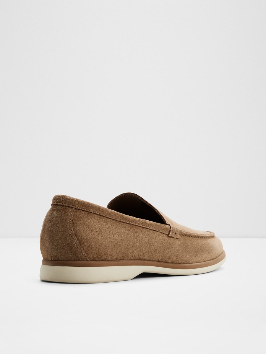 Men Tan Suede Slip-On Loafers