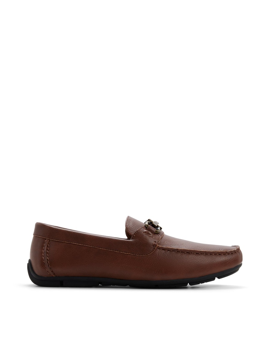Men Brown Leather Bit Loafers