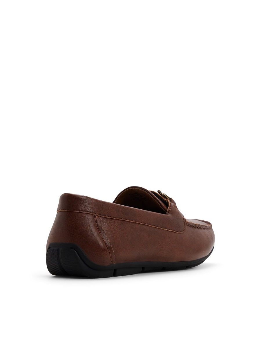 Men Brown Leather Bit Loafers