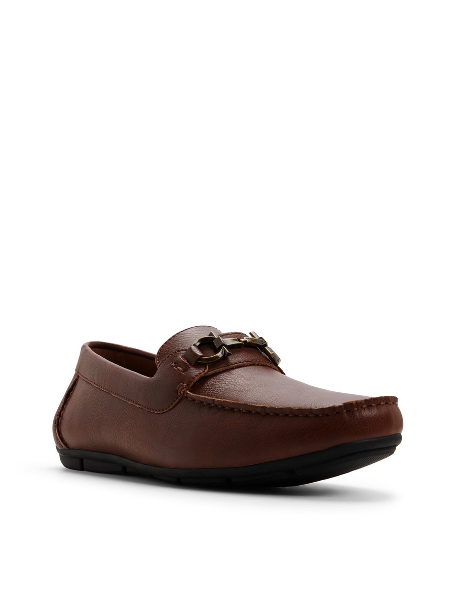 Men Brown Leather Bit Loafers