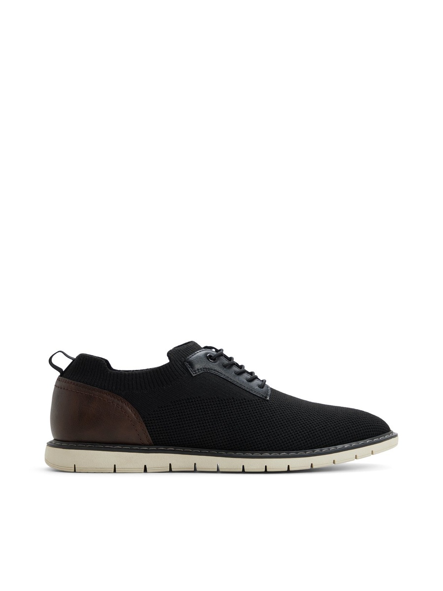 Men Black Knit Casual Oxfords