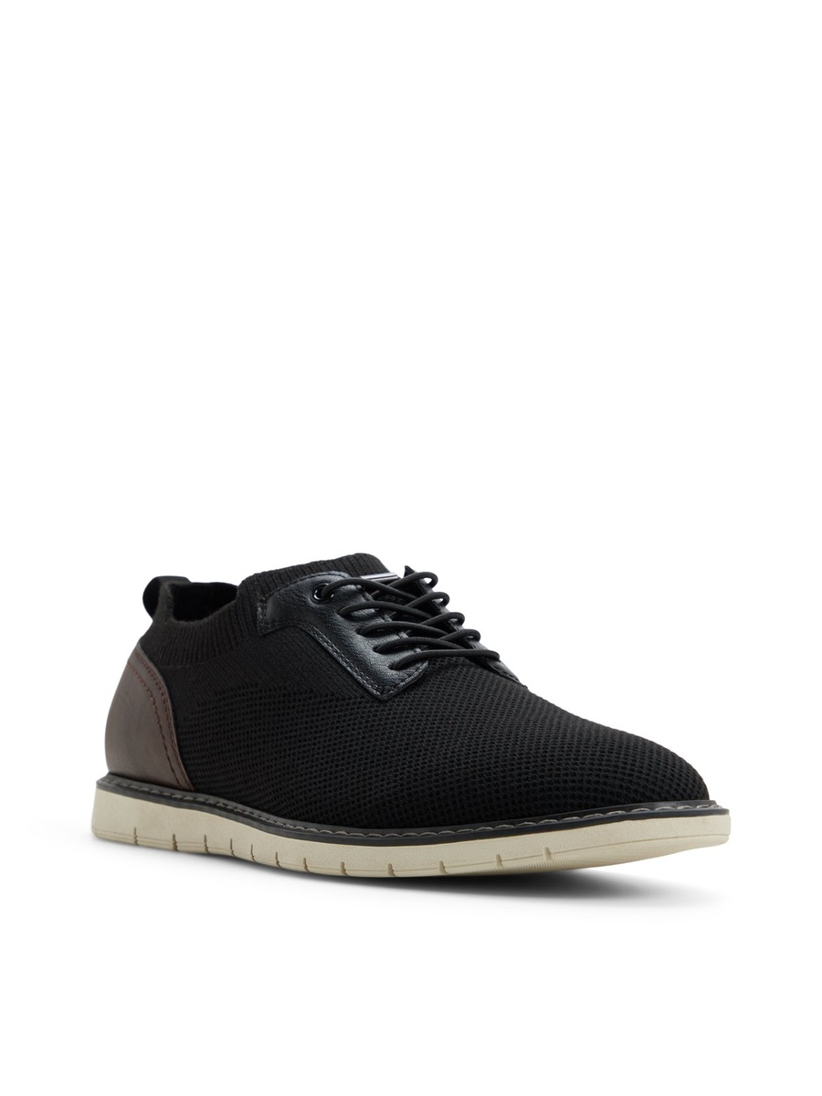 Men Black Knit Casual Oxfords