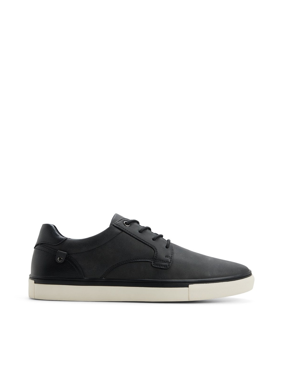 Men Black Lace-Up Casual Shoes