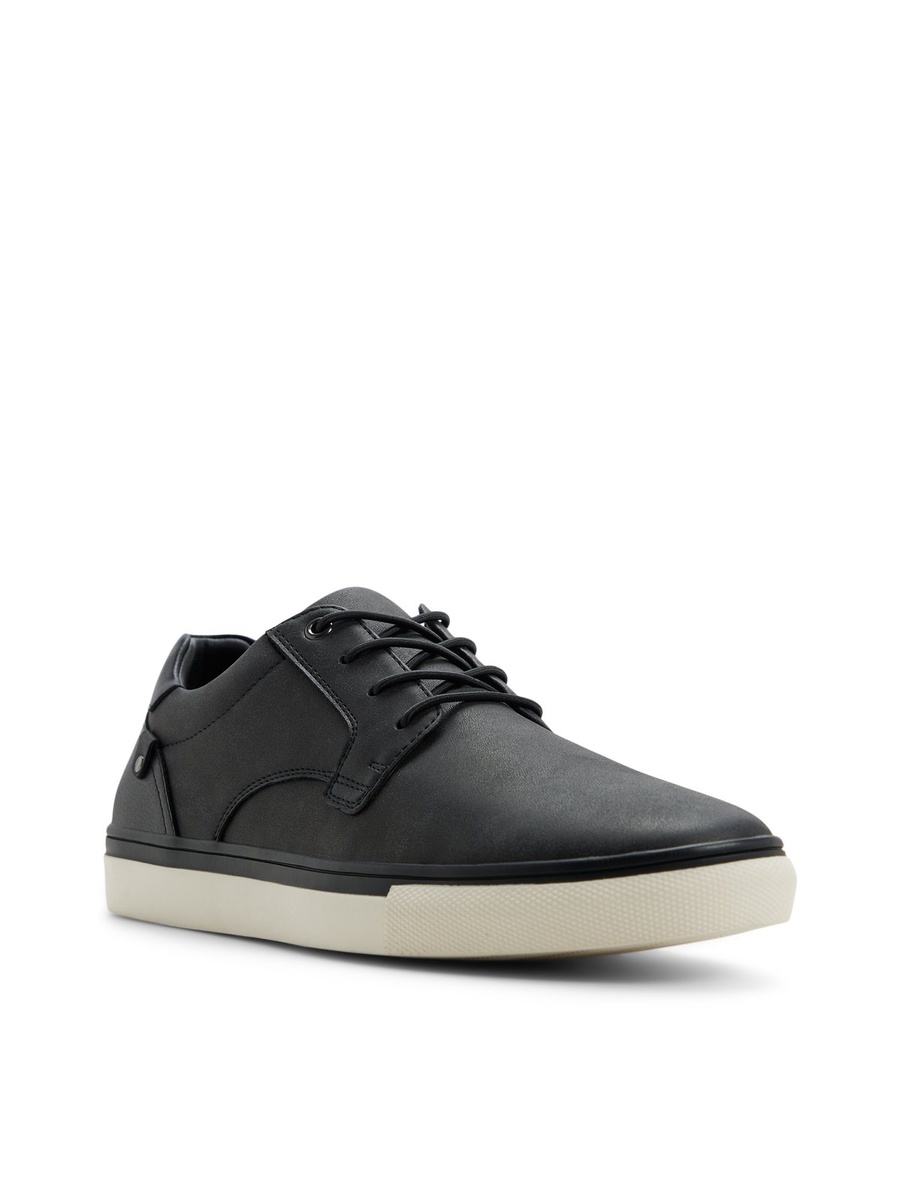 Men Black Lace-Up Casual Shoes