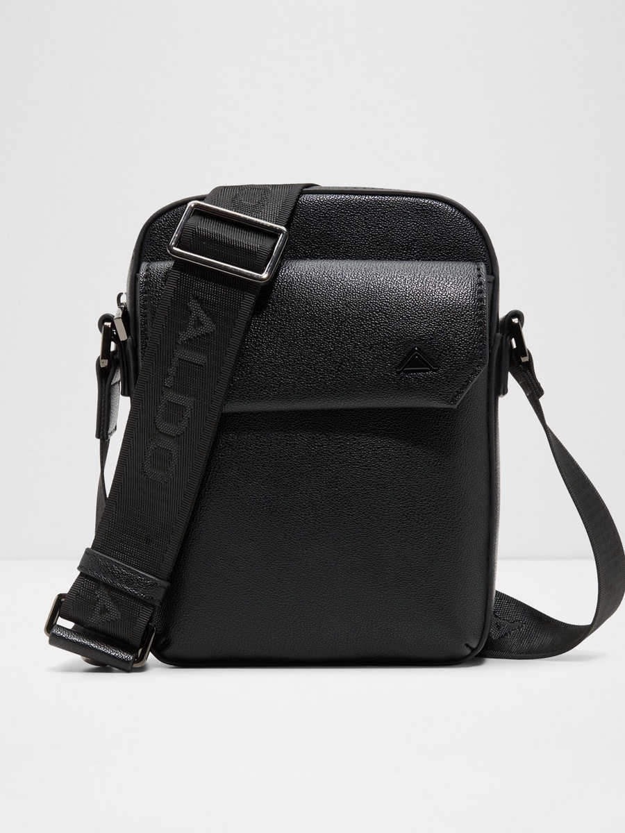 Men Black Solid Cross Body