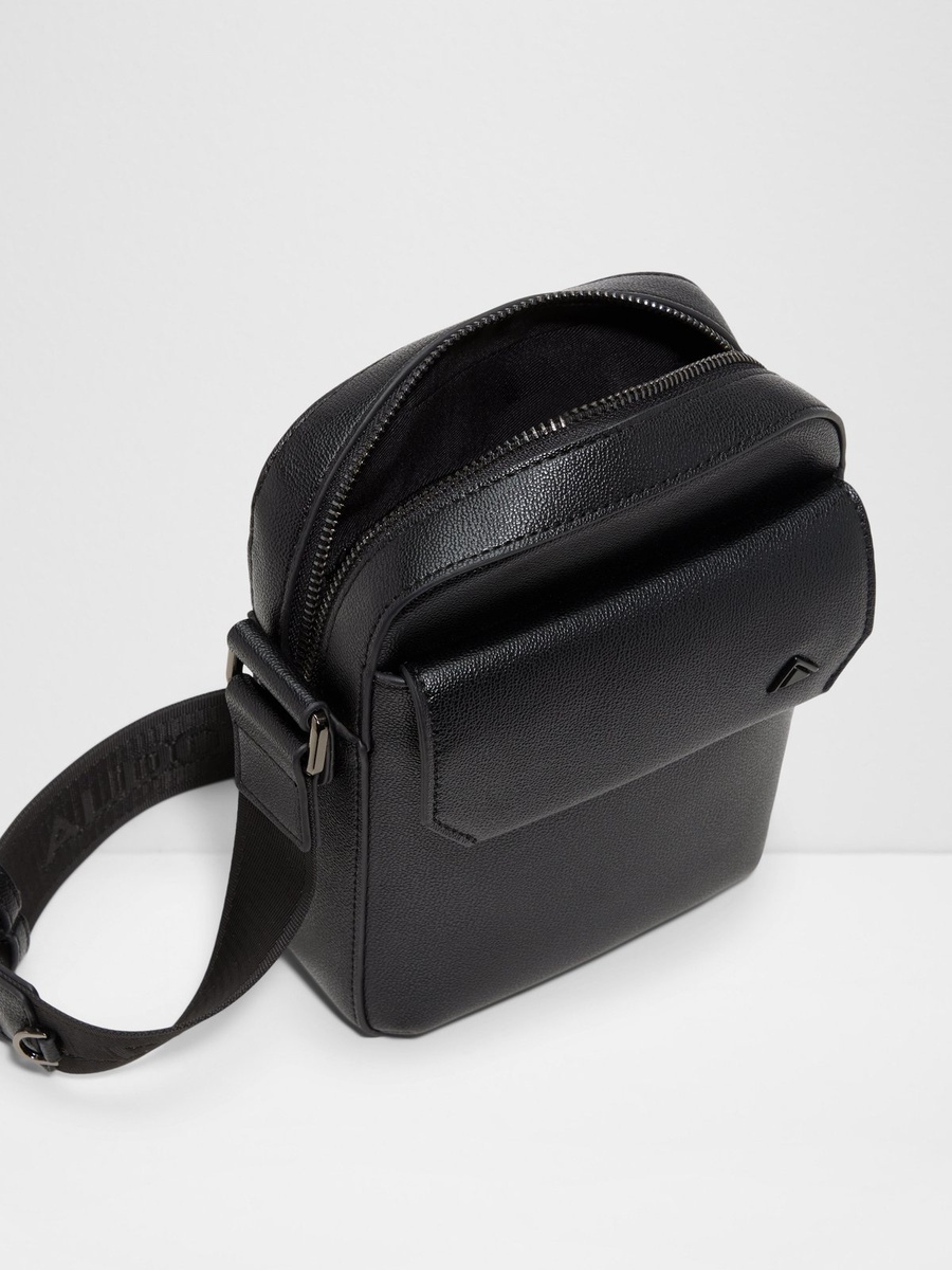 Men Black Solid Cross Body