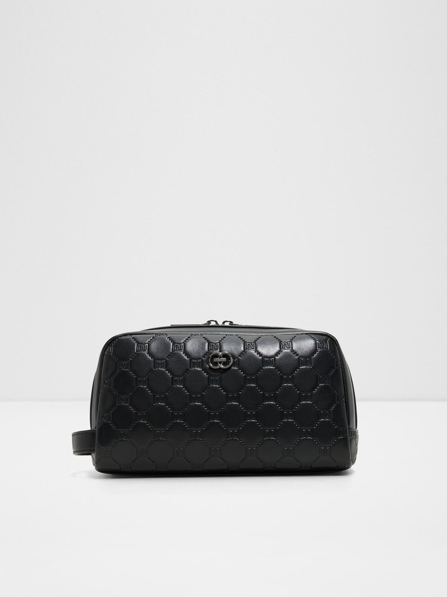 Men Black Textured Pouch