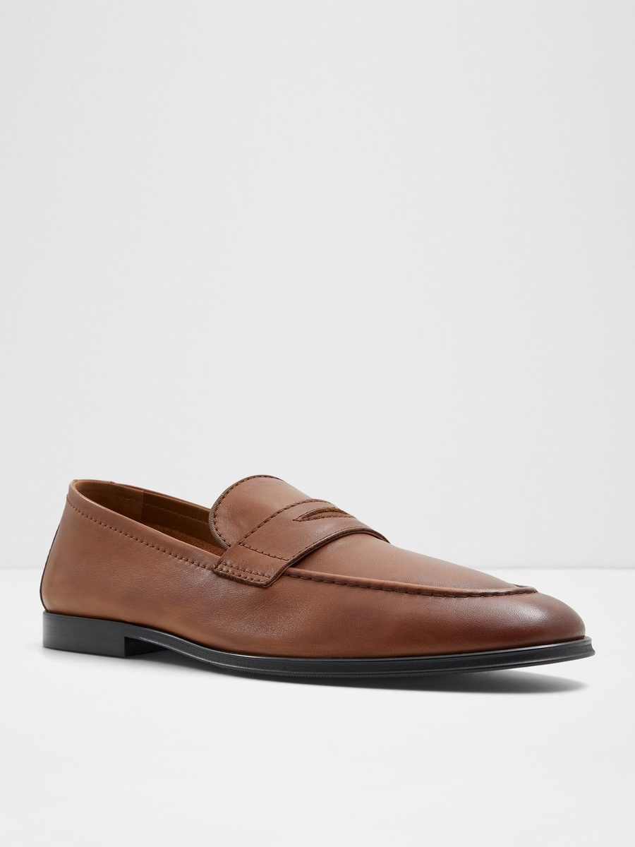 Men Tan Brown Leather Loafers