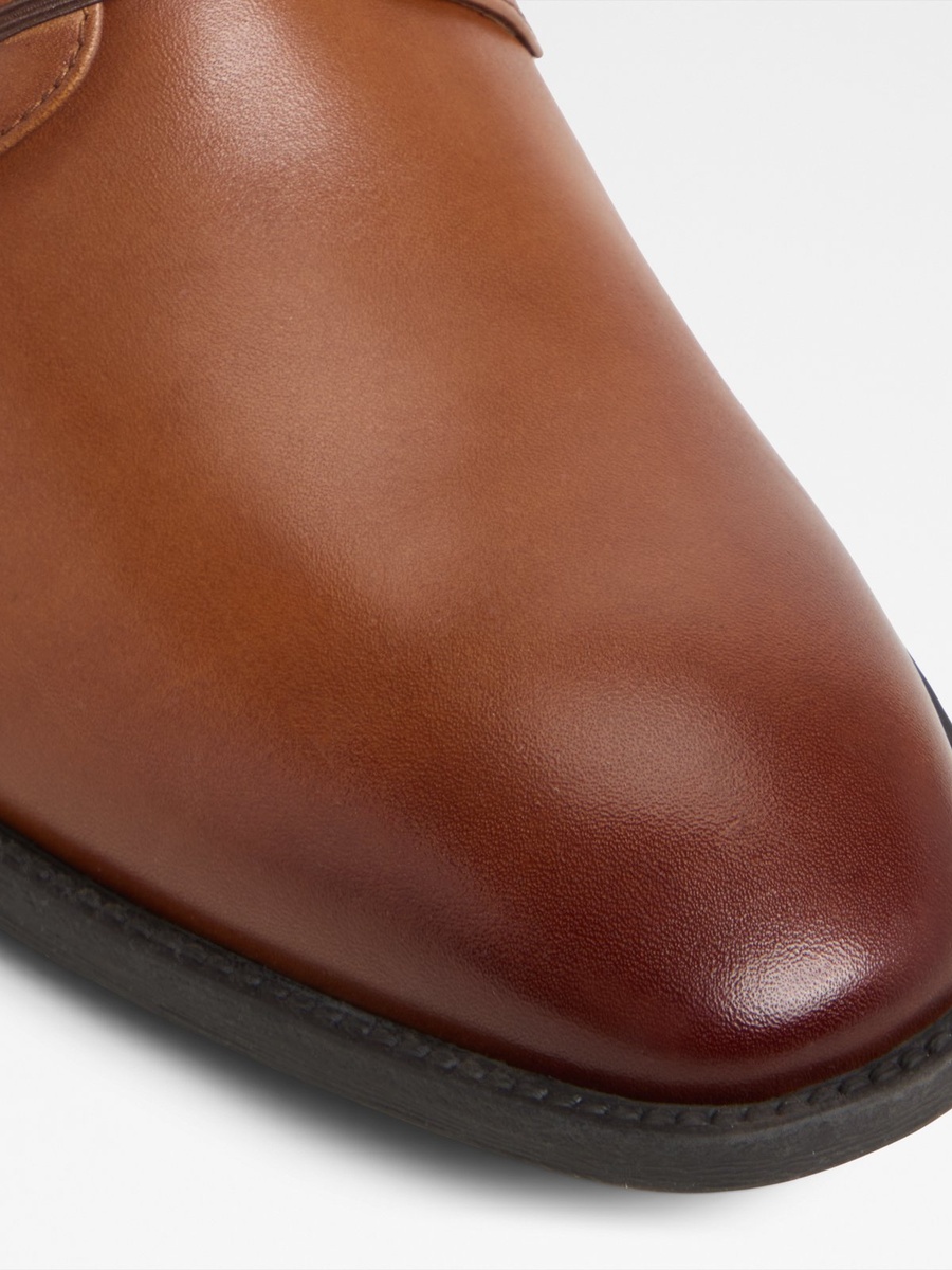 Men Tan Leather Derby Shoes