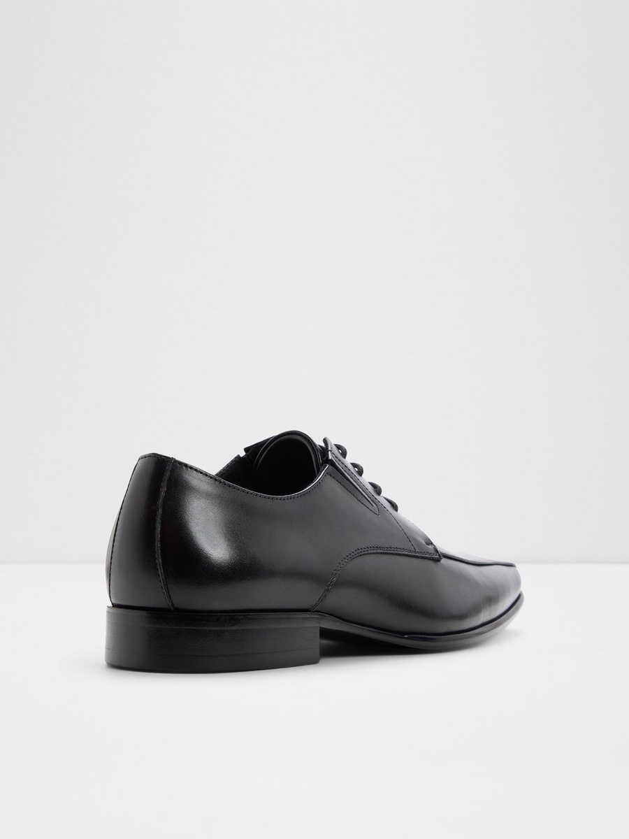 Men Black Leather Lace-Up Dress Shoes