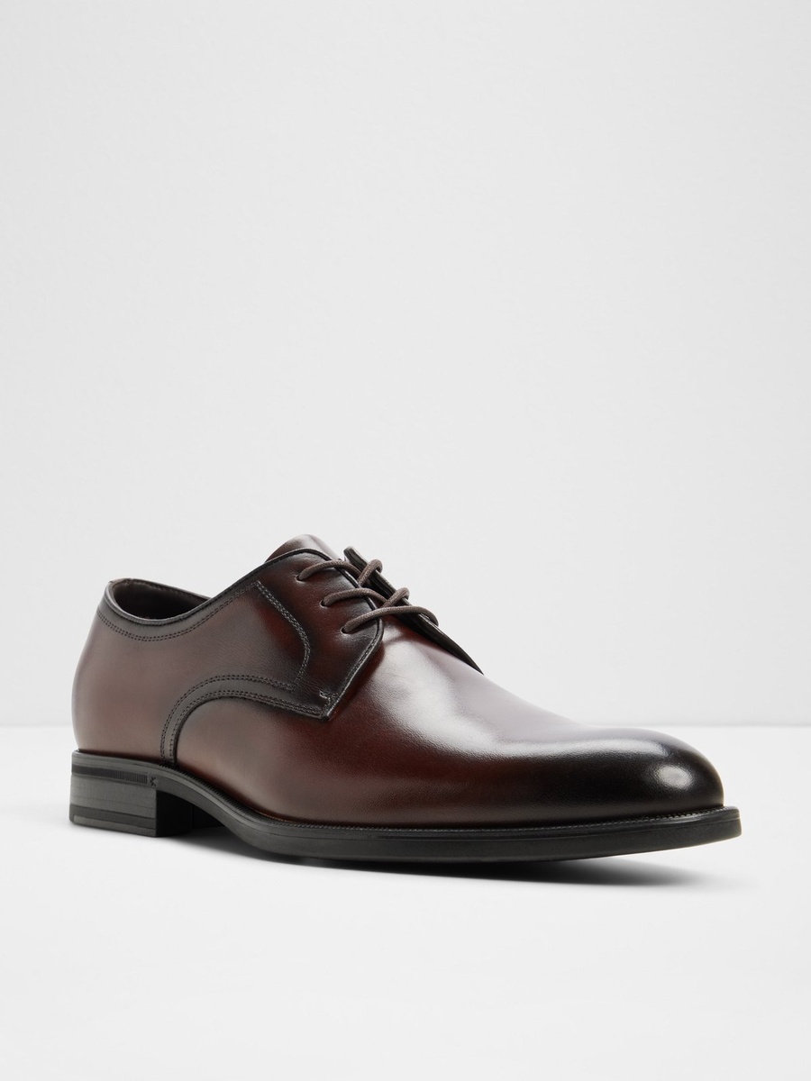 Men Classic Brown Leather Derby Shoes