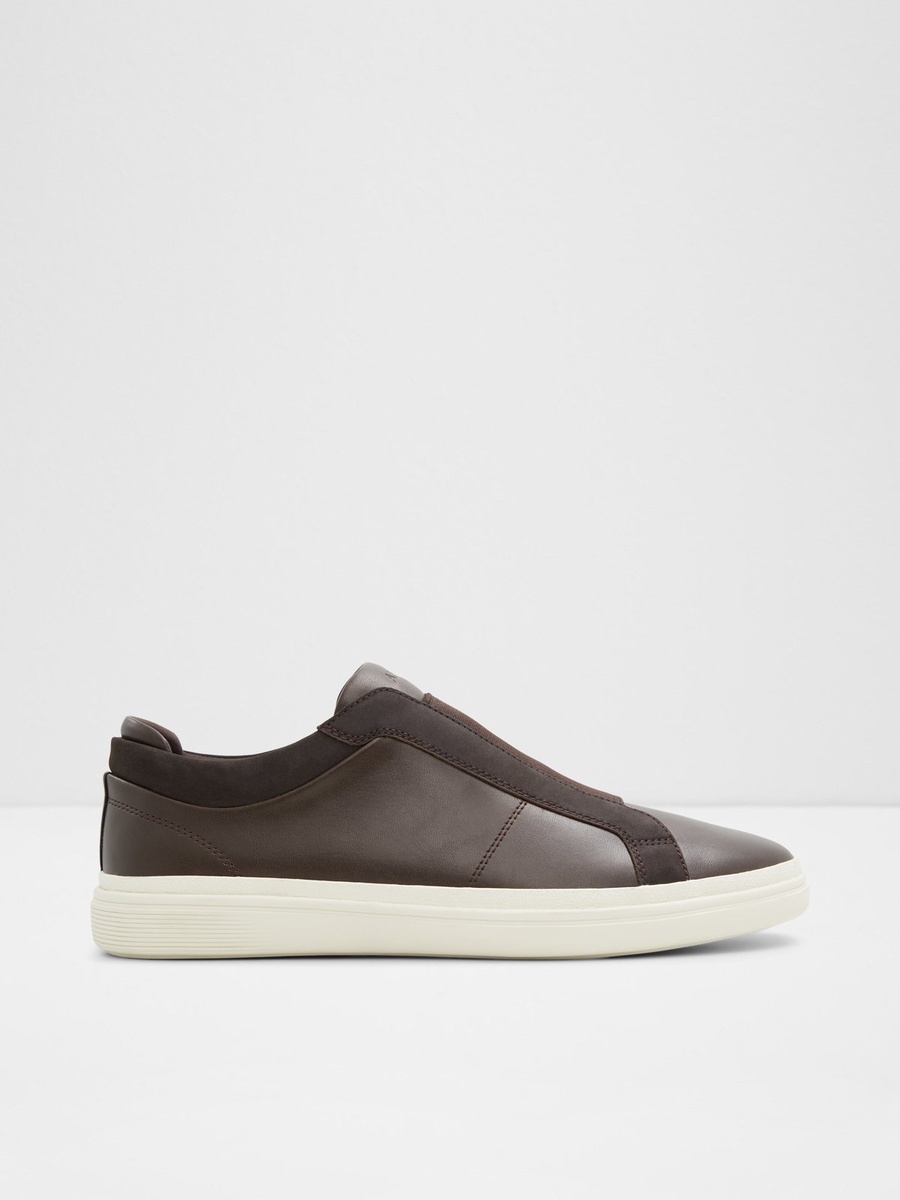 Men Coffee Brown Slip-On Casual Sneakers