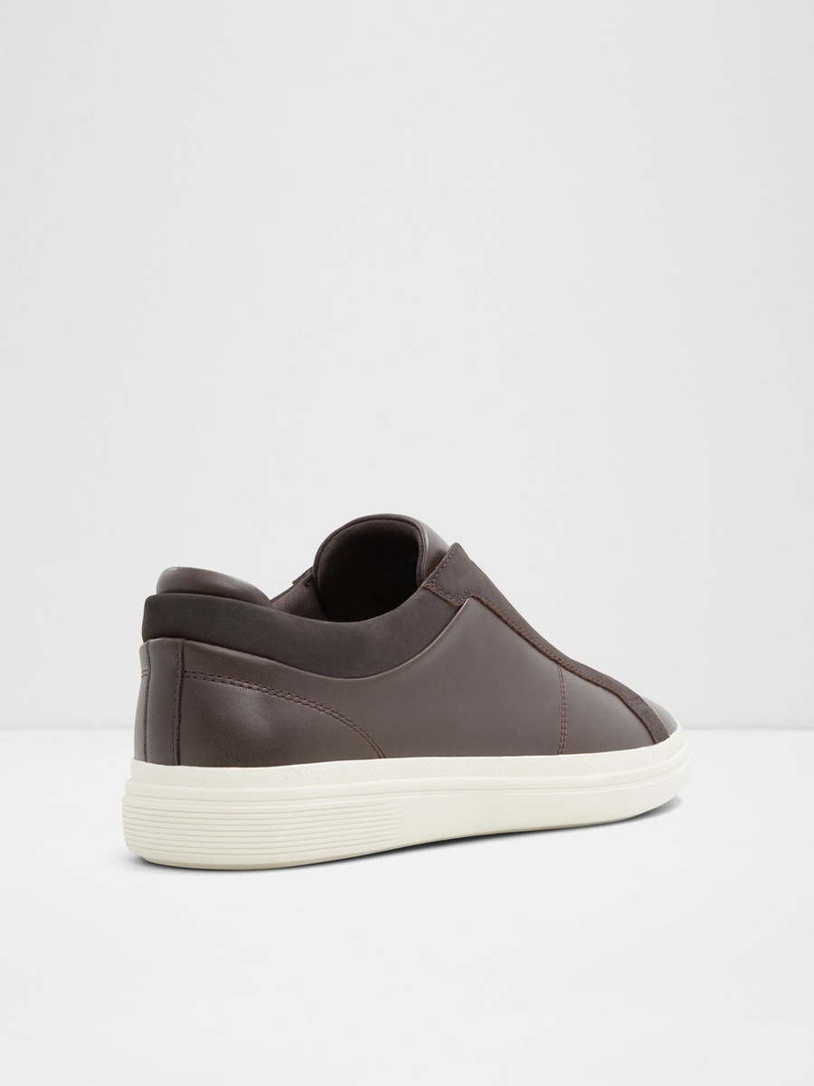 Men Coffee Brown Slip-On Casual Sneakers
