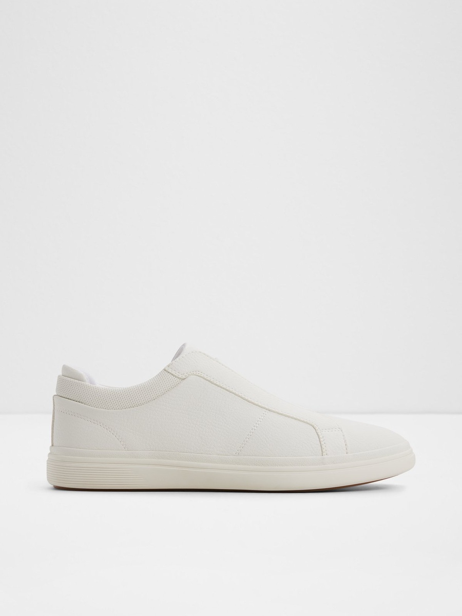 Men Pristine White Slip-On Casual Sneakers