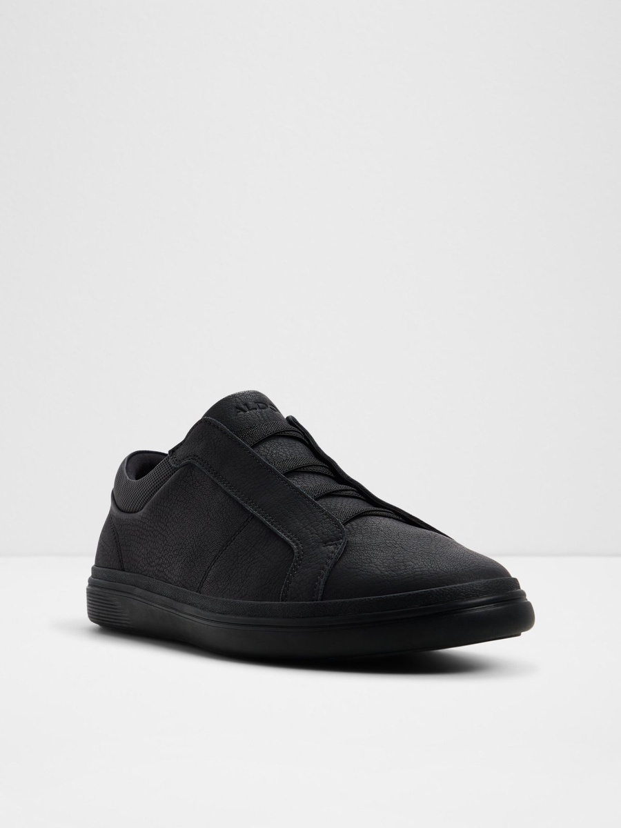Men Black Slip-On Sports Sneakers
