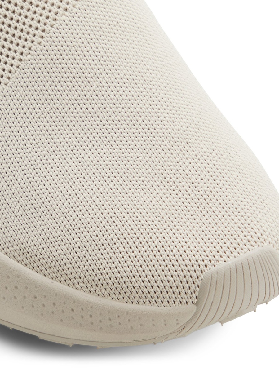 Men Beige Slip-On Knit Sneakers