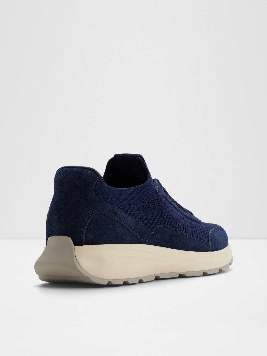 Men Navy Blue Comfort Knit Sneakers