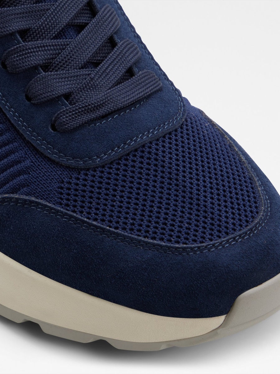 Men Navy Blue Comfort Knit Sneakers