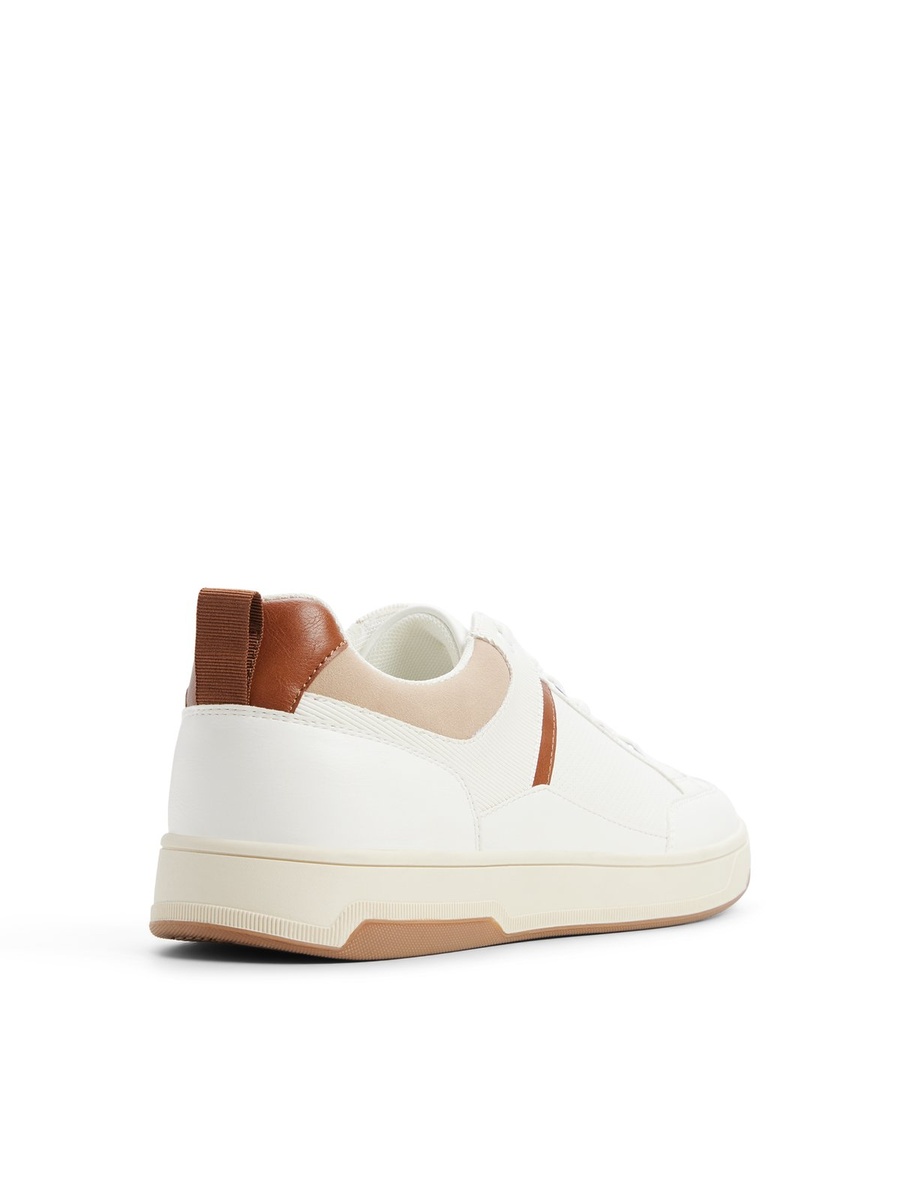 Men White and Tan Casual Sneakers