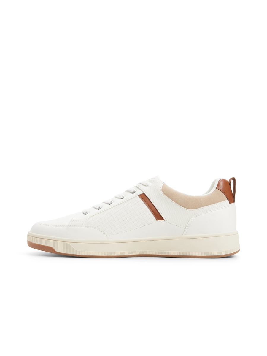 Men White and Tan Casual Sneakers