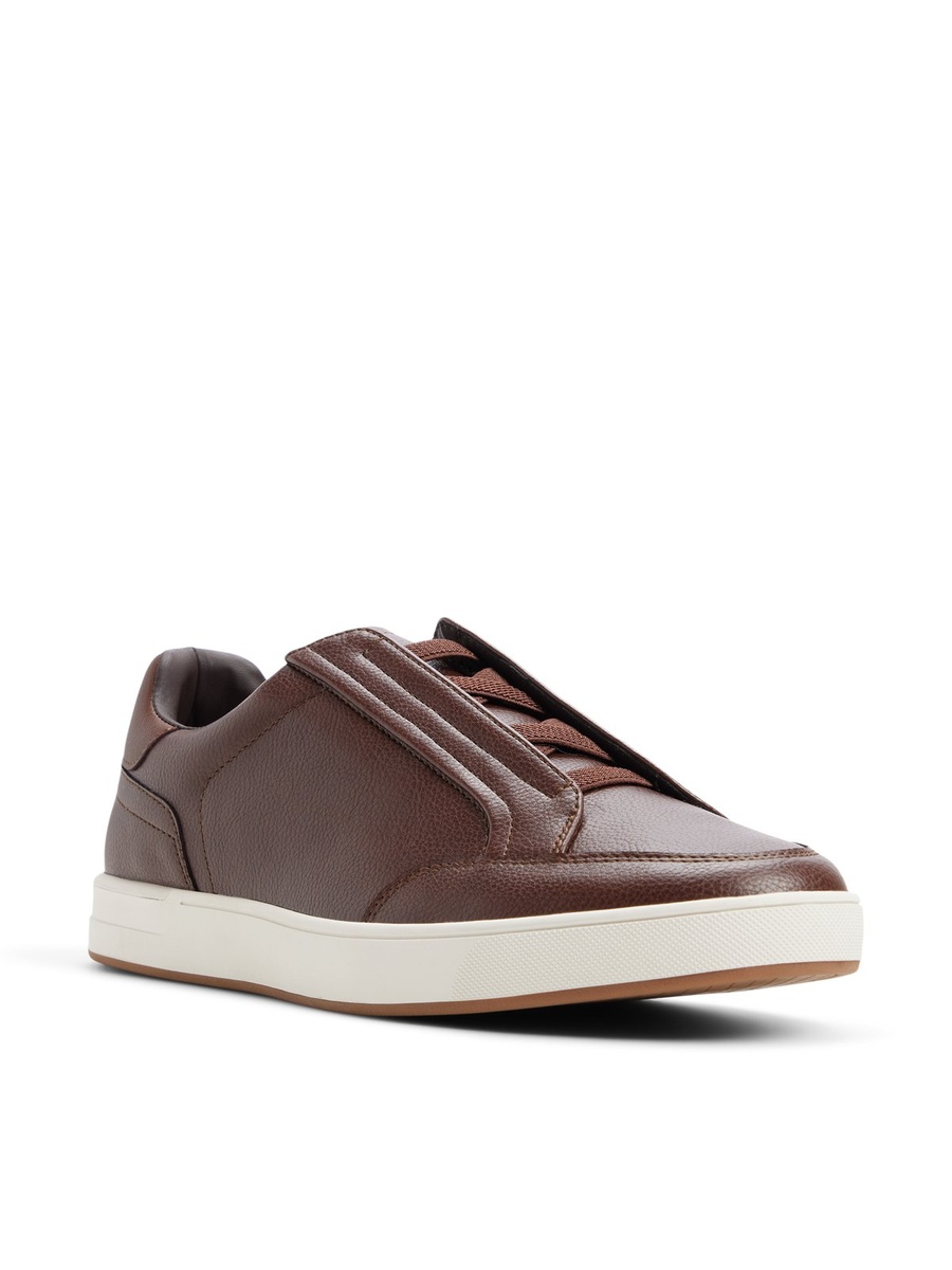 Men Sleek Brown Slip-On Sports Sneakers