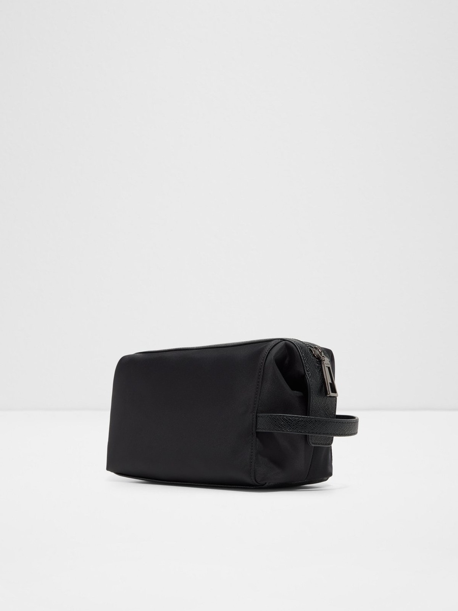 Men Black Plain Wash Bag