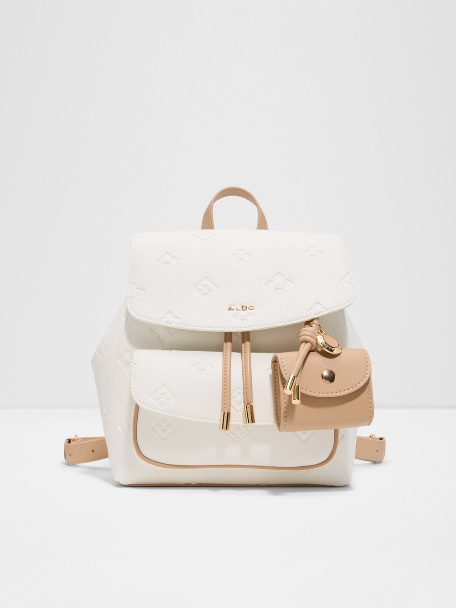 Women White Plain Backpack