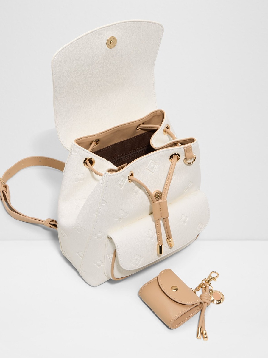 Women White Plain Backpack