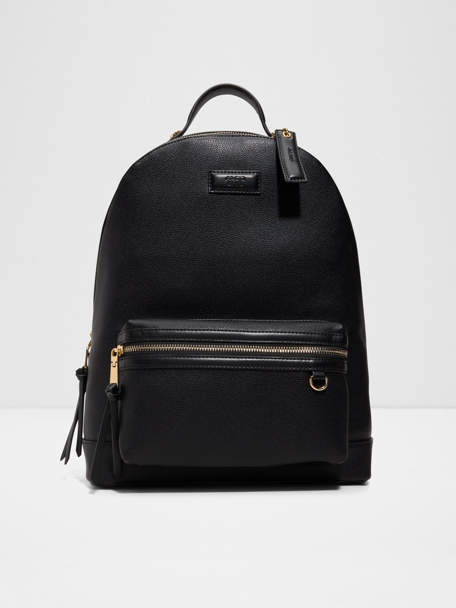 Women Black Plain Backpack