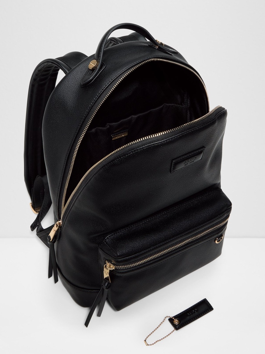 Women Black Plain Backpack