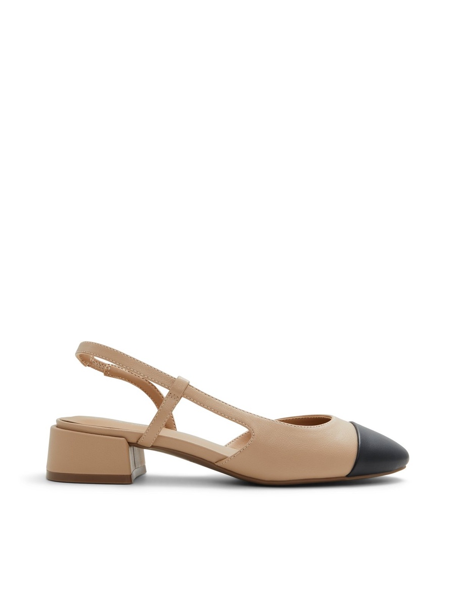 Women Beige Low Heel Slingback Shoes