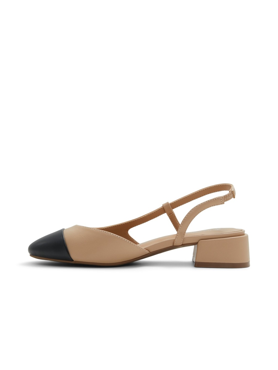 Women Beige Low Heel Slingback Shoes